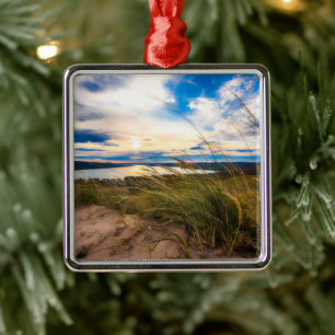 Vatten Glen Sjö Sleeping Bear Dunes Michigan Julgransprydnad Metall