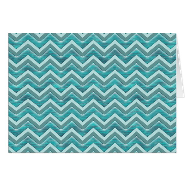 Vatten Glitter Chevron Mönster Hälsningskort (Framsidan Horizontal)