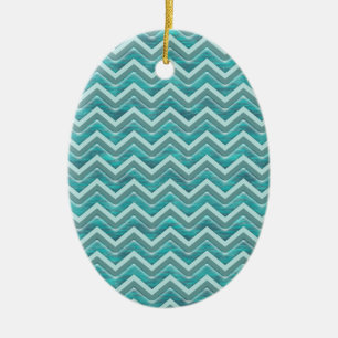 Vatten Glitter Chevron Mönster Julgransprydnad Keramik