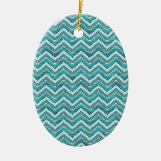 Vatten Glitter Chevron Mönster Julgransprydnad Keramik (Framsidan)