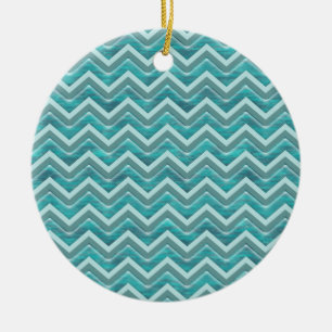 Vatten Glitter Chevron Mönster Julgransprydnad Keramik