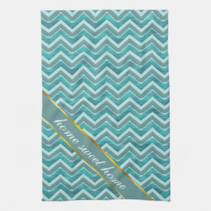 Vatten Glitter Chevron Mönster Kökshandduk