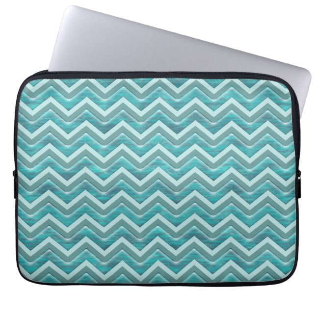 Vatten Glitter Chevron Mönster Laptop Fodral (Framsidan)