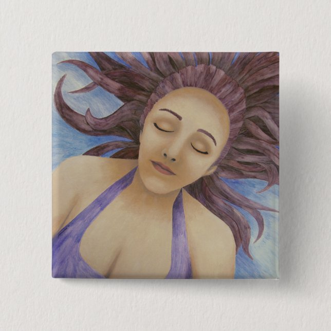 Vatten Goddess Flytande Button Knapp (Framsida)