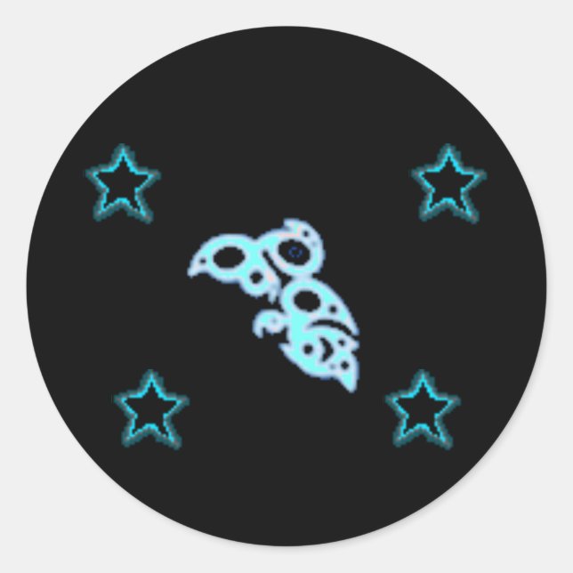 VATTEN GODRUNE Stars Runt Klistermärke (Framsida)