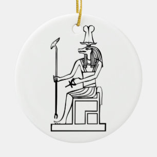 Vatten gud, egyptisk hieroglyf julgransprydnad keramik