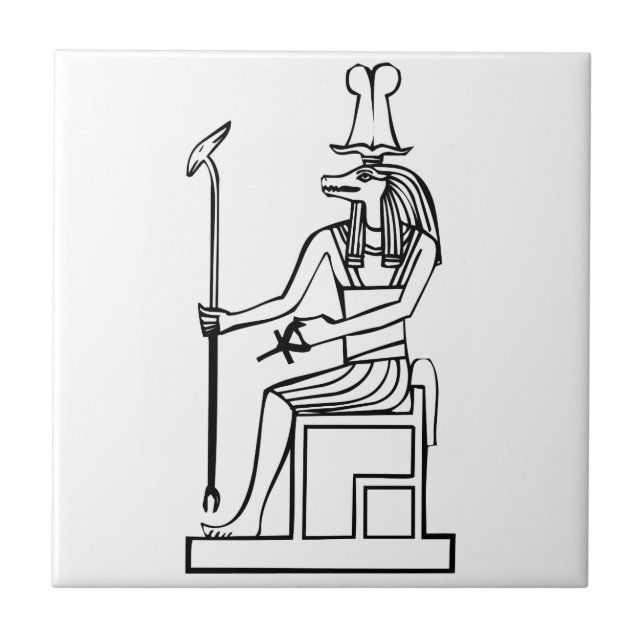 Vatten gud, egyptisk hieroglyf kakelplatta (Framsidan)