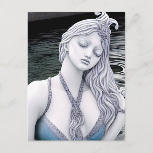 Vatten guddess AI Generated Art Postcard Vykort