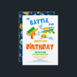 Vatten Gun Battle Bassäng Party Kids Sommardag i Inbjudningar<br><div class="desc">Vatten-vapen vatten-ballonger sommaren bassäng party ungas födelsedag i mönster.</div>