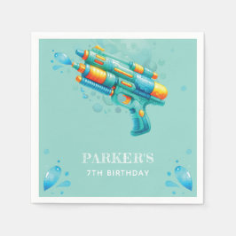 Vatten Gun Summer Boy Birthday Personlig Pappersservett