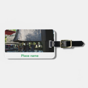 vatten-havsstrandfoto, lägg till namn-text ställe bagagebricka