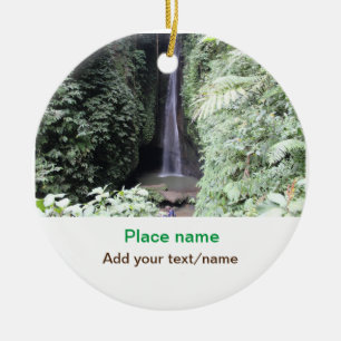 vatten-havsstrandfoto, lägg till namn-text ställe  julgransprydnad keramik