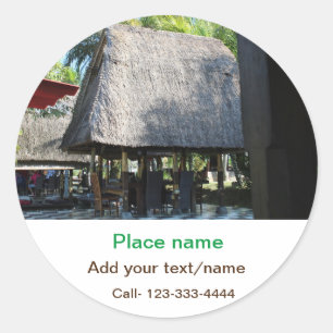 vatten-havsstrandfoto, lägg till namn-text ställe runt klistermärke