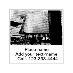 vatten-havsstrandfoto, lägg till namn-text ställe  självfärgande stämpel