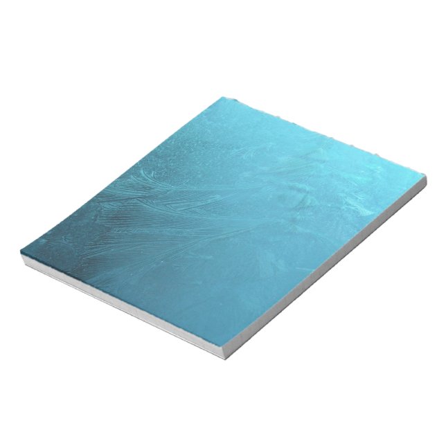Vatten Ice Blue Frost Chic Winter Metallic, fryst Anteckningsblock (Roterad)