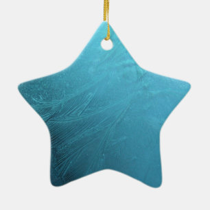 Vatten Ice Blue Frost Chic Winter Metallic, fryst Julgransprydnad Keramik