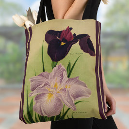 Vatten Iris Vintage Japansk Botanisk Katalog Konst Tygkasse