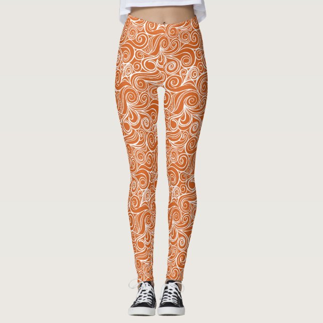 vatten joy white orange leggings (Framsida)