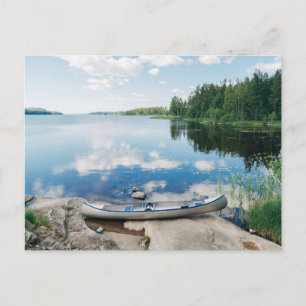 Vatten   Kano på sjö i Sverige Vykort