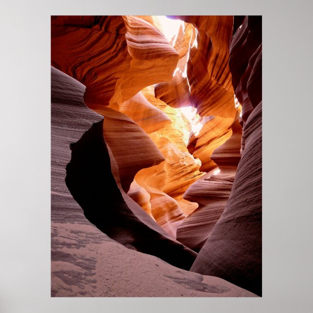 VATTEN KARVAT STEN I ANTELOPE CANYON POSTER (Framsidan)