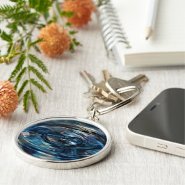 Vatten Keychain - Adiela Akoo Rund Silverfärgad Nyckelring