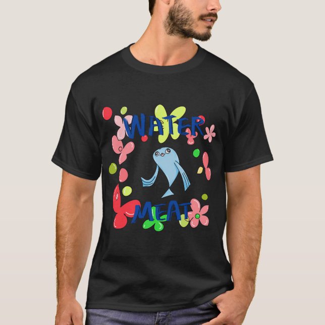 Vatten-kött med blommor t shirt (Framsida)