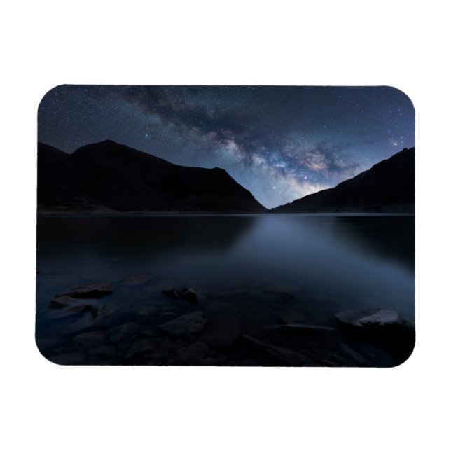 Vatten | Lakeshore i natt Magnet (Horisontell)
