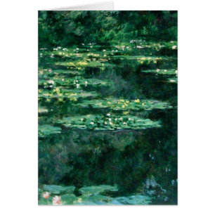 VATTEN LIES IN GRÖNT POND by Claude Monet Hälsningskort