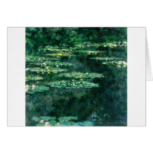 VATTEN LIES IN GRÖNT POND by Claude Monet Hälsningskort