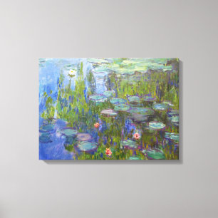 Vatten Lilies, 1915 Claude Monet coola, gammal, he Canvastryck