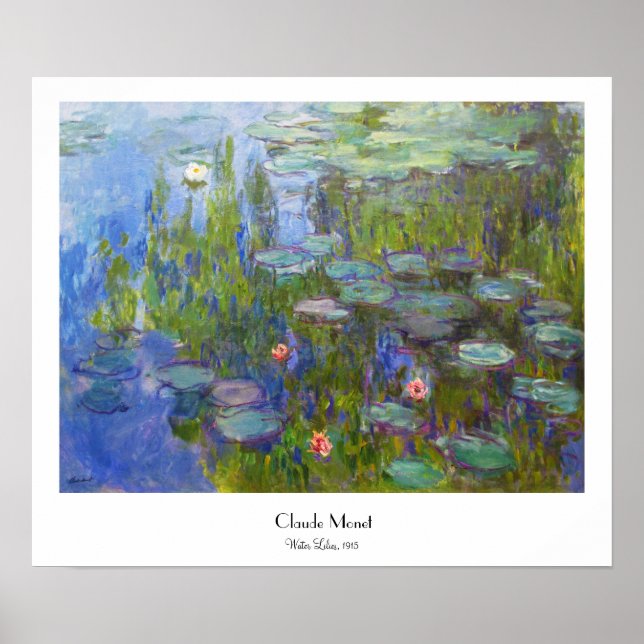 Vatten Lilies, 1915 Claude Monet coola, gammal, mä Poster (Framsidan)