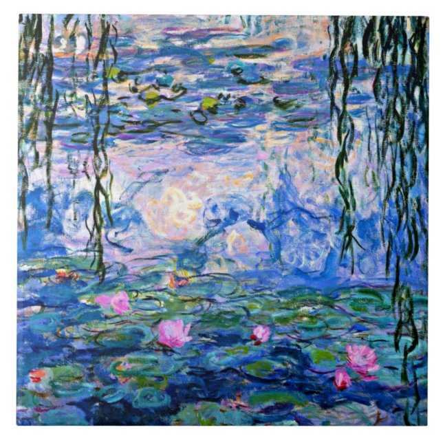 Vatten Lilies 1919 av Claude Monet Kakelplatta (Framsidan)