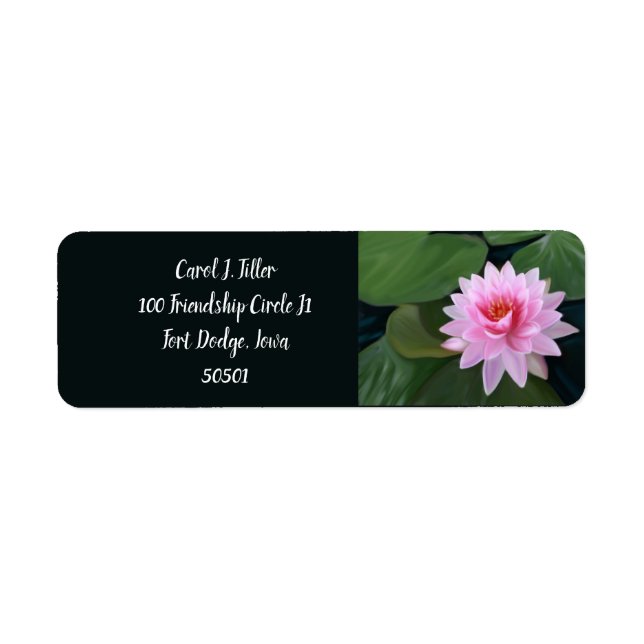 Vatten Lilies Adressetiketter Returadress Etikett (Framsidan)