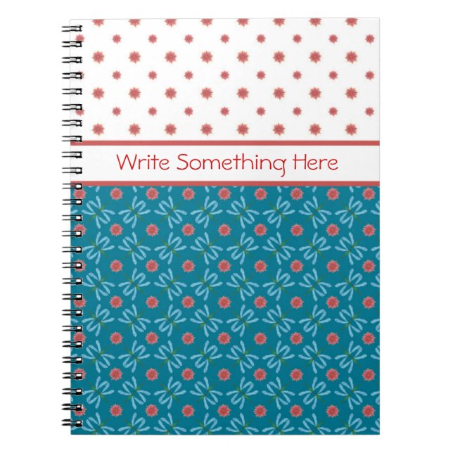 Vatten Lilies and Dragonflies, Spiral Notebook Anteckningsbok Med Spiral (Framsidan)