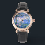 Vatten Lilies Armbandsur<br><div class="desc">Vatten Lilies är en serie på över 200 oljemålningar av Fransk Impressionist Claude Monet. Den här målningen,  som avslutades 1919,  har blå och rosa nyanser.</div>