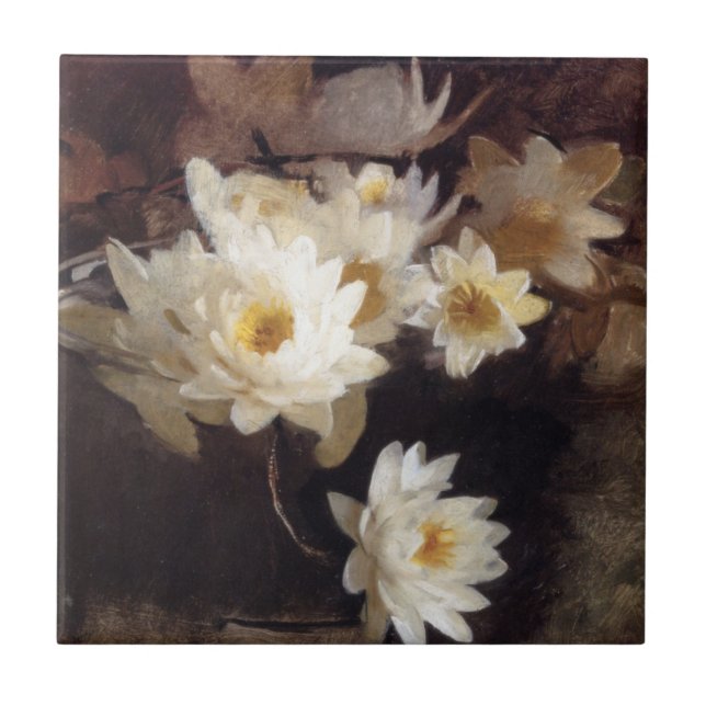 Vatten Lilies (av Abbott Henderson Thayer) Kakelplatta (Framsidan)