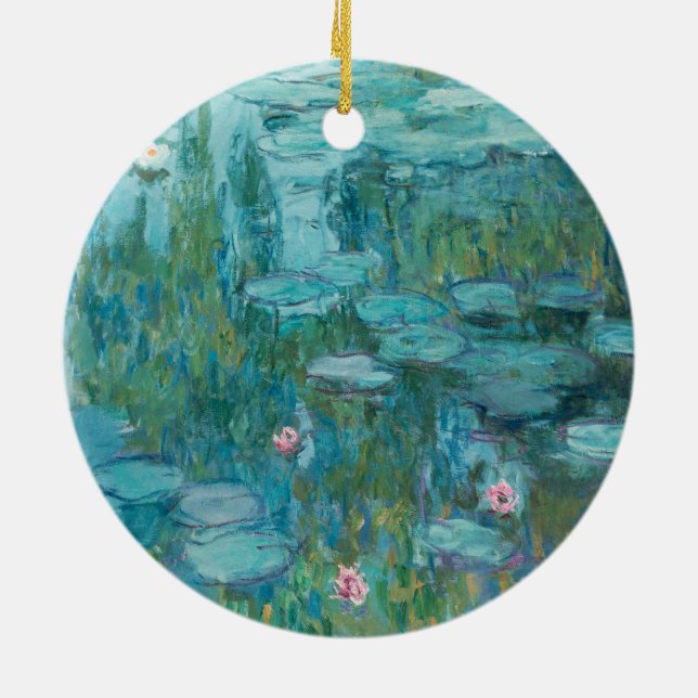 Vatten Lilies (av Claude Monet, 1915) Julgransprydnad Keramik (Baksidan)