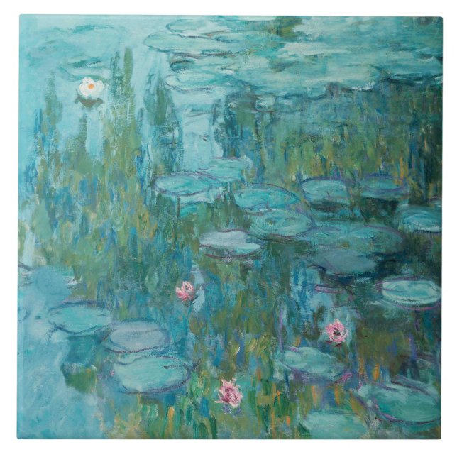 Vatten Lilies (av Claude Monet, 1915) Kakelplatta (Framsidan)