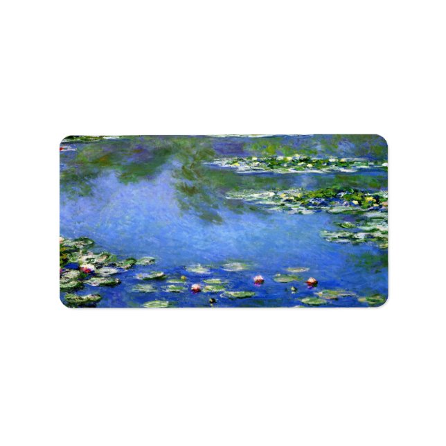 Vatten Lilies av Claude Monet Adressetikett (Framsidan)
