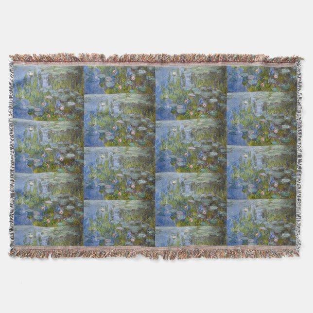 Vatten Lilies av Claude Monet Classic Impressionis Filt (Framsidan)