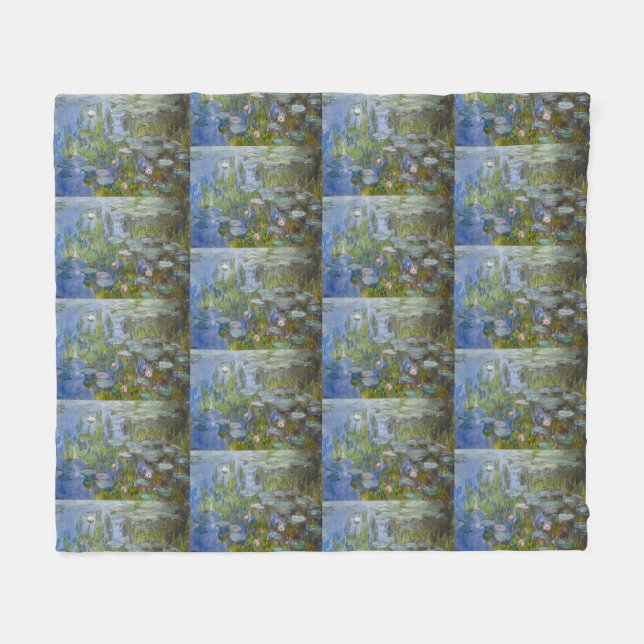 Vatten Lilies av Claude Monet Classic Impressionis Fleecefilt (Framsidan (Horisontell))