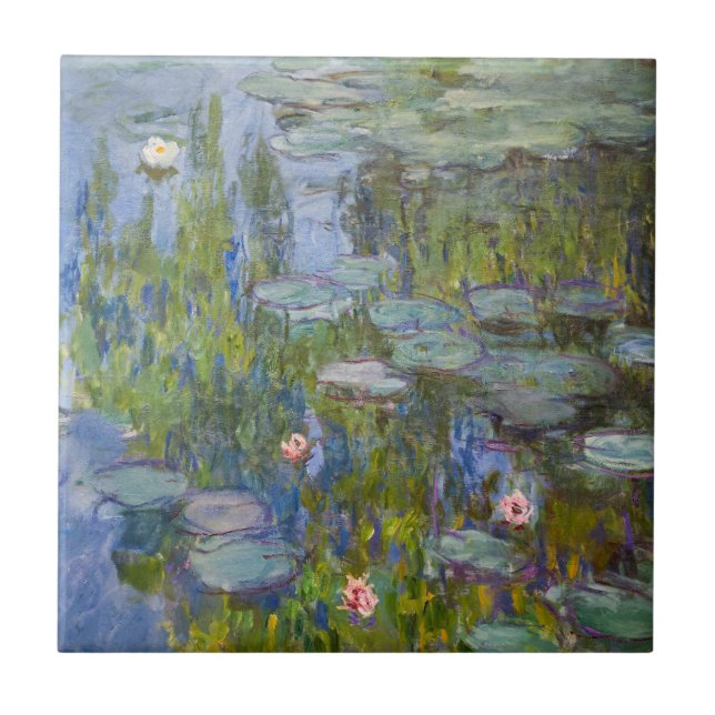 Vatten Lilies av Claude Monet Classic Impressionis Kakelplatta (Framsidan)