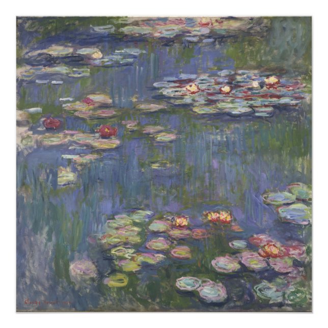 Vatten Lilies av Claude Monet Fototryck (Framsidan)