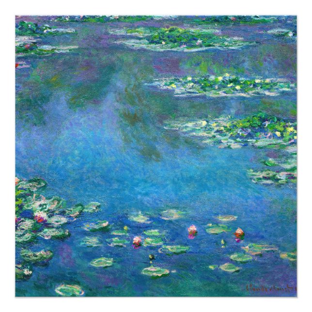 Vatten Lilies av Claude Monet Fototryck (Framsidan)
