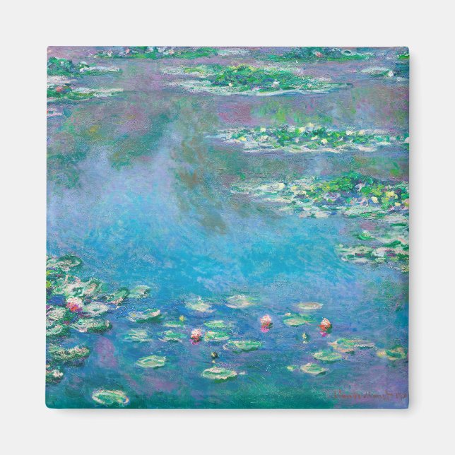 Vatten Lilies av Claude Monet Magnet (Framsidan)