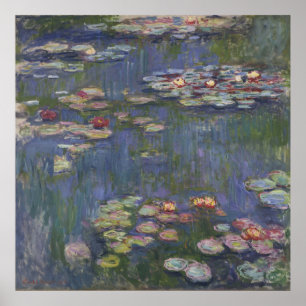 Vatten Lilies av Claude Monet Poster