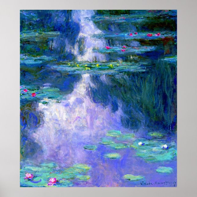 Vatten Lilies av Claude Monet Poster (Framsidan)
