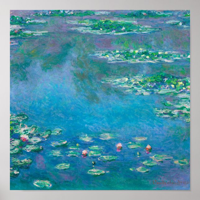 Vatten Lilies av Claude Monet Poster (Framsidan)