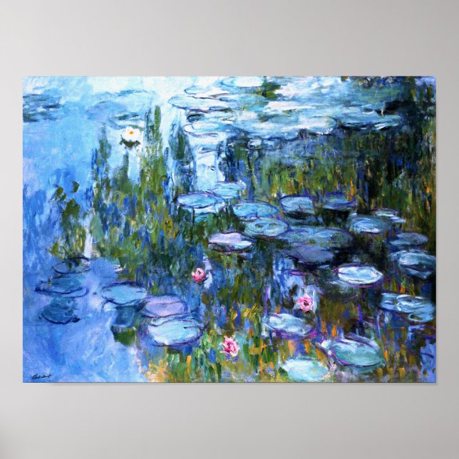 Vatten Lilies av Claude Monet Poster (Framsidan)