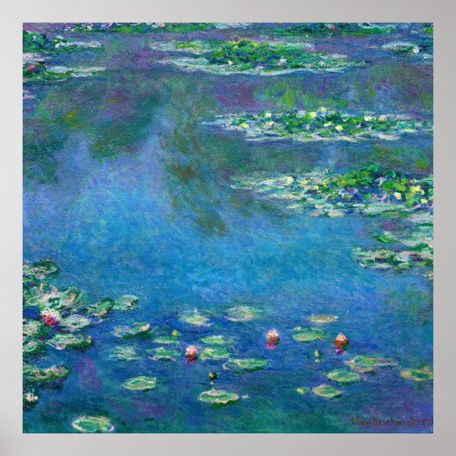 Vatten Lilies av Claude Monet Poster (Framsidan)